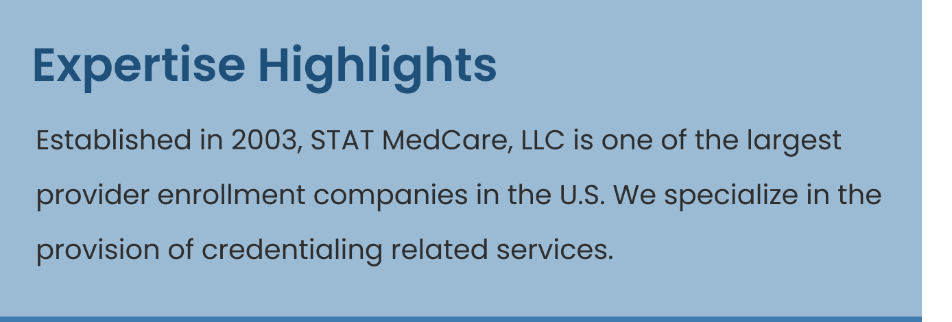 Group 38 | NewAboutStat | STATMedCare Payor and Physician Enrollment and Credentialing